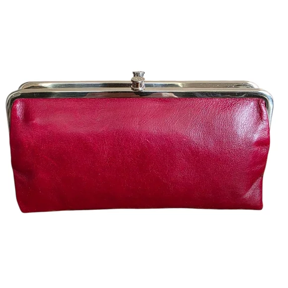 Hobo Lauren Leather Wallet Clutch Cardinal Red Retail $138 - Picture 11 of 12